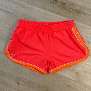 Under Armour Women's HeatGear Running Shorts Size Small (S) 1237254 Coral Orange